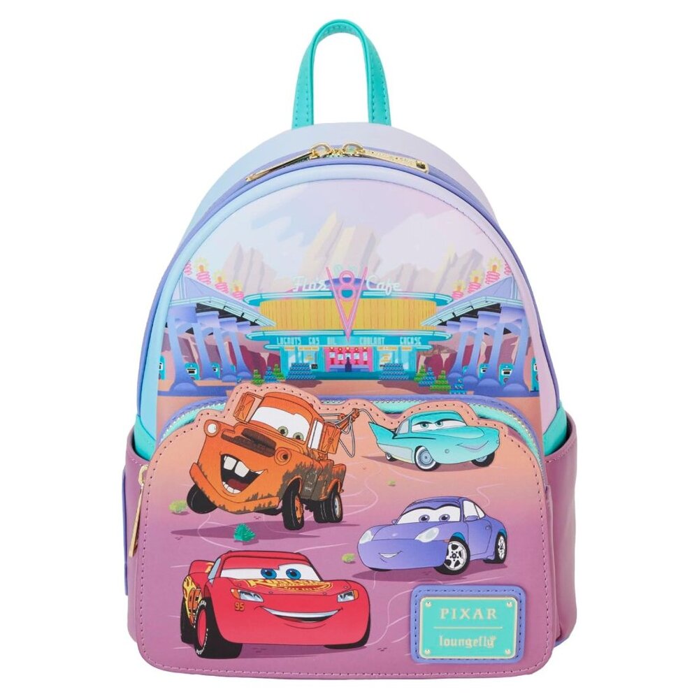Loungefly Disney Pixar Cars Flo's Diner Mini Backpack Amazon Exclusive NWT - Picture 2 of 8